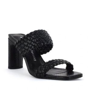 Articles of Society Women's Asti Heeled Braided Black Sandals Size